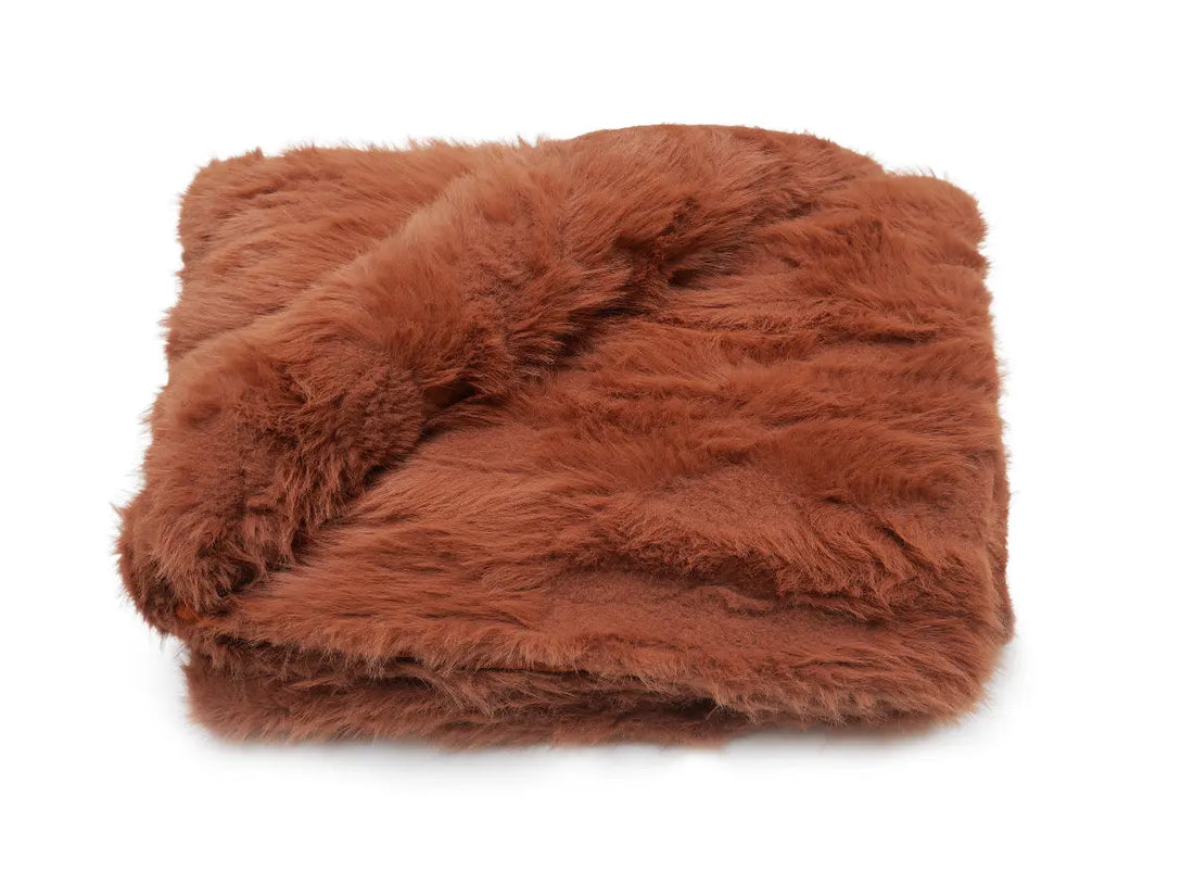 Plaid Maxi Angora Orange 150x200 Vent Du Sud