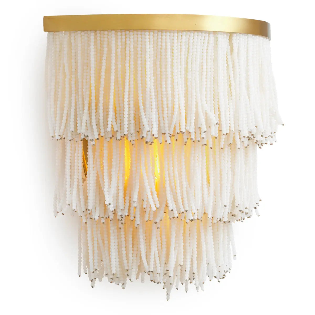 Wall Lamp Rosaline vintage brass finish off-white beads