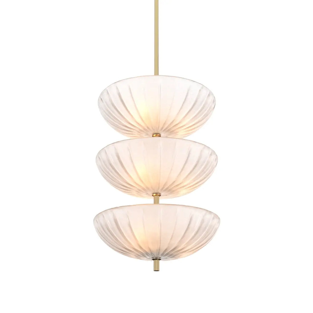 Chandelier Maranello antique brass finish frosted glass