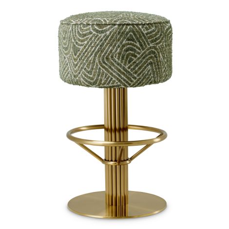 Bar Stool Carleton camari green brushed brass finish