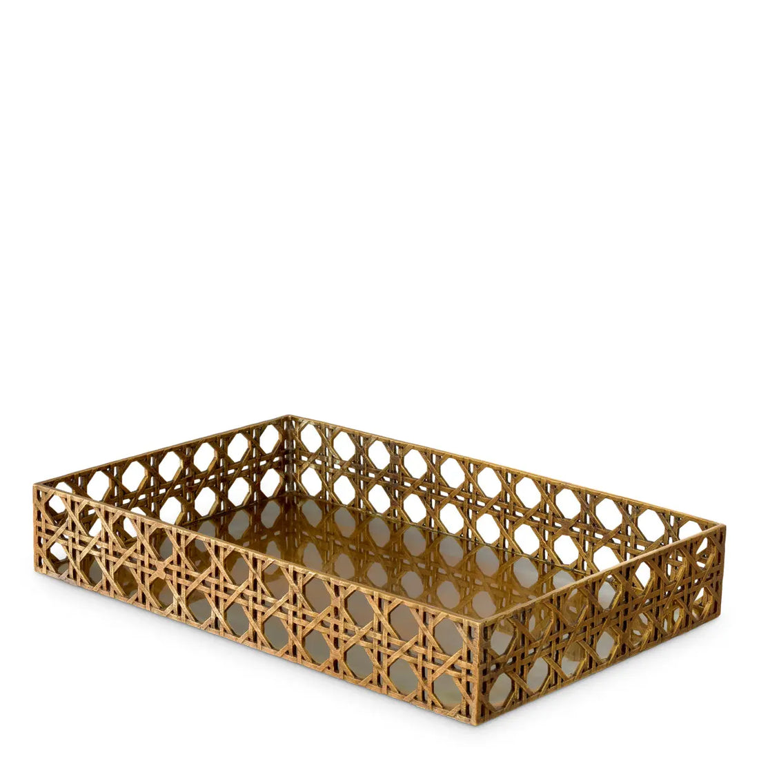 Tray Dameron rectangular vintage brass finish