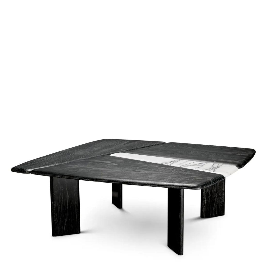 Coffee Table Brinton charcoal grey crown solid wood white marble