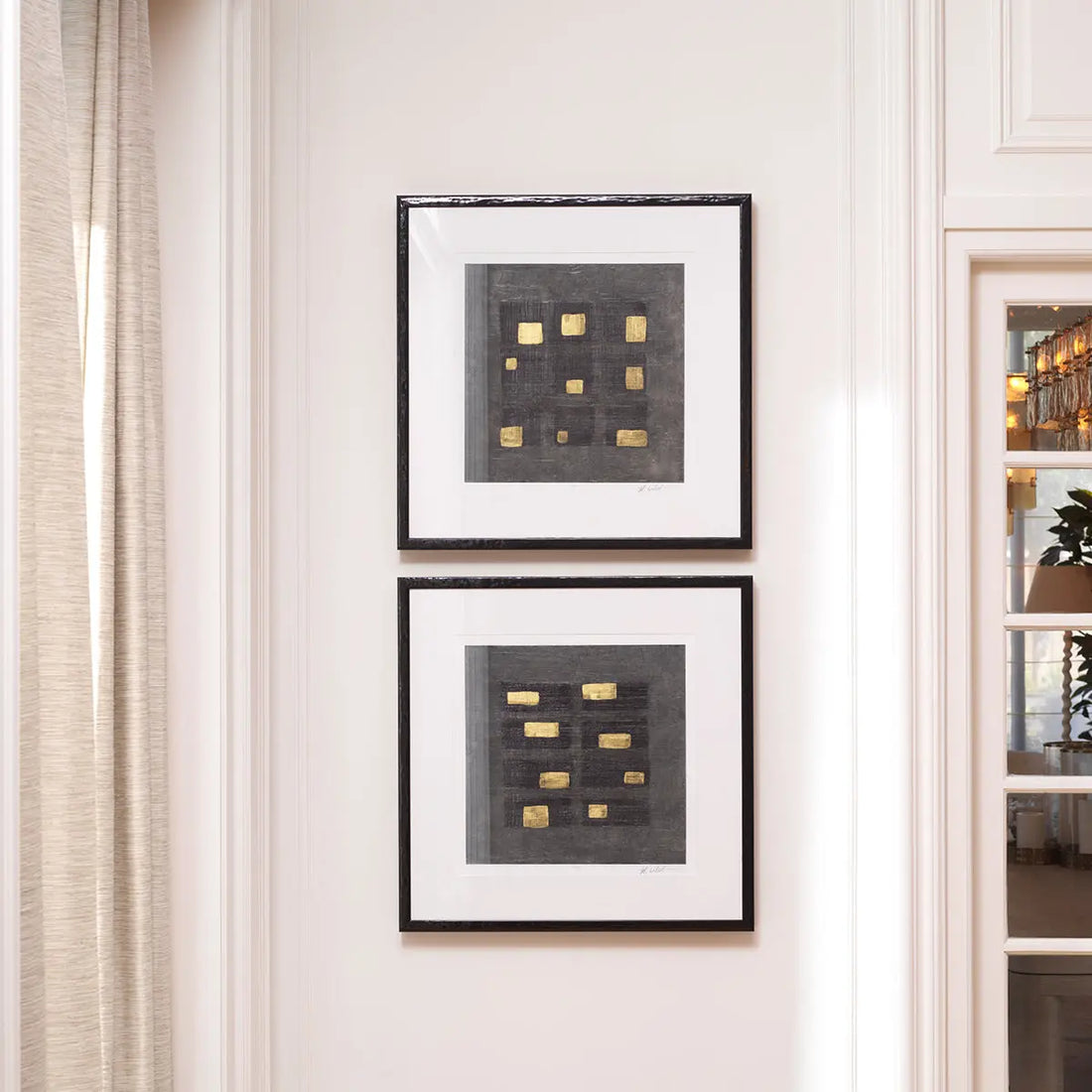Print Black Squares by Michael Willett set of 2 Eichholtz