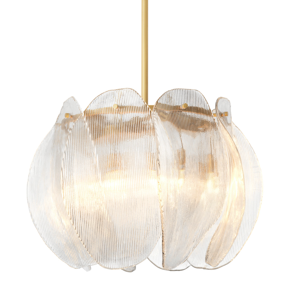 Chandelier Hibis L antique brass finish clear glass