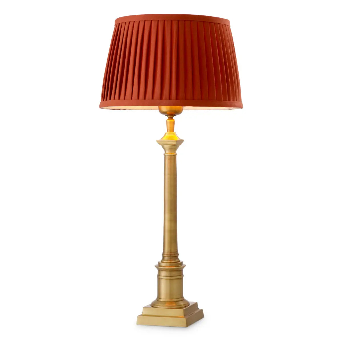 Table Lamp Cologne S antique brass finish incl pleated orange shade