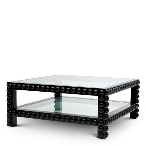 Coffee Table Kenton classic black finish clear glass