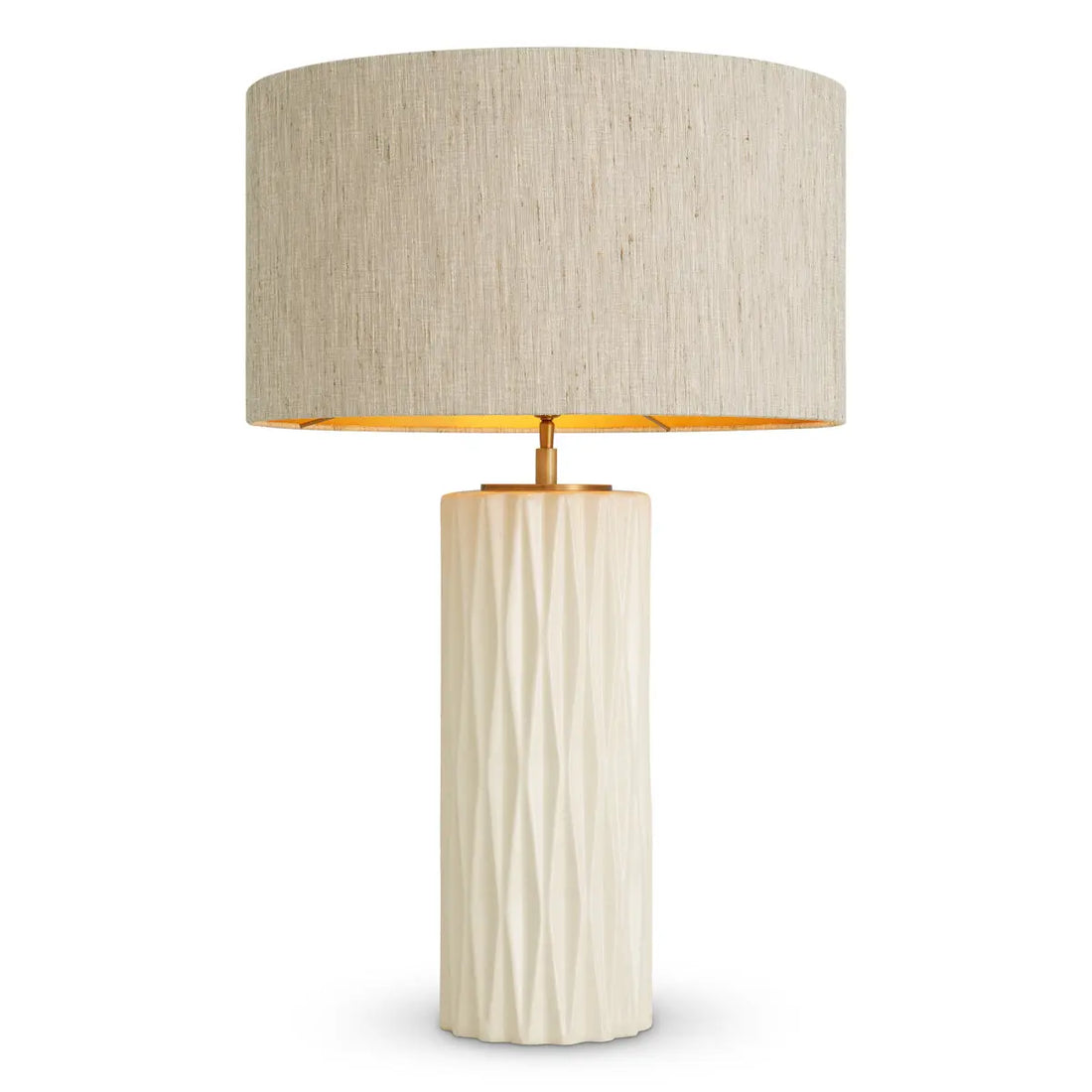 Table Lamp Amarello cream ceramic incl shade