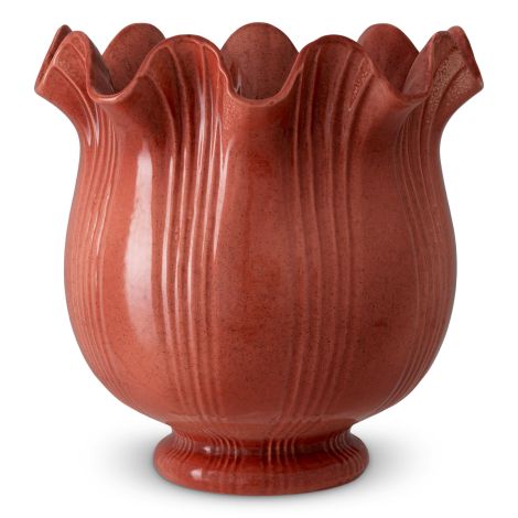 Vase Tulipa coral red ceramic