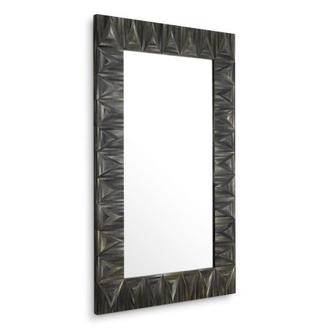 Mirror Belmont straw marquetry charcoal
