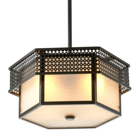 CDJ Ceiling Lamp Minerva bronze highlight finish frosted glass