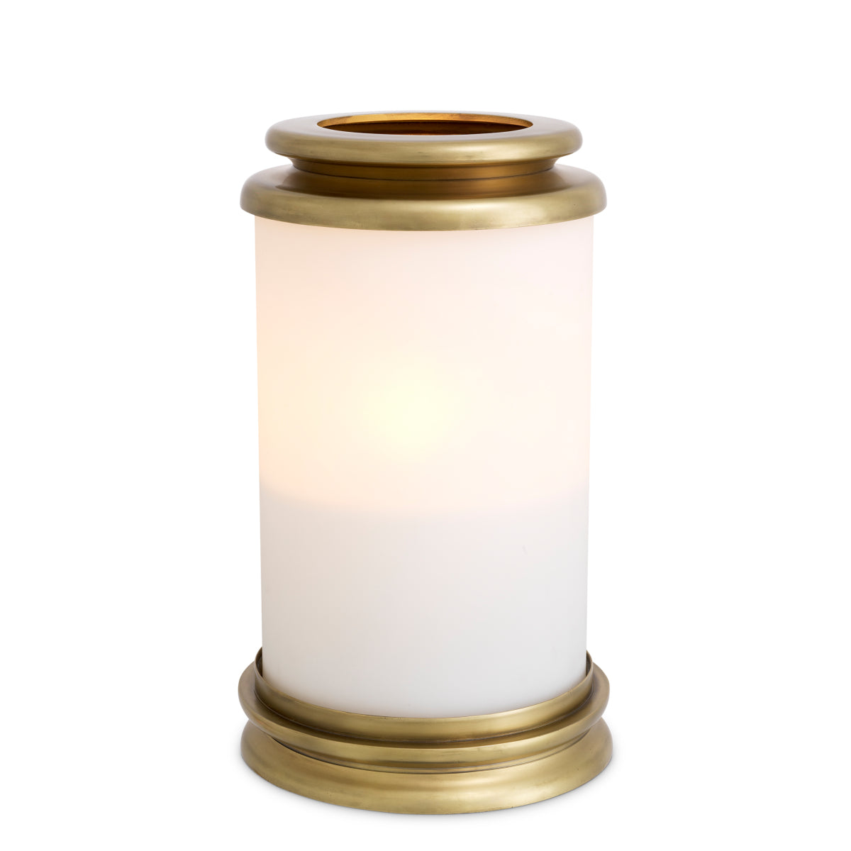 Hurricane Carrington S vintage brass finish white glass