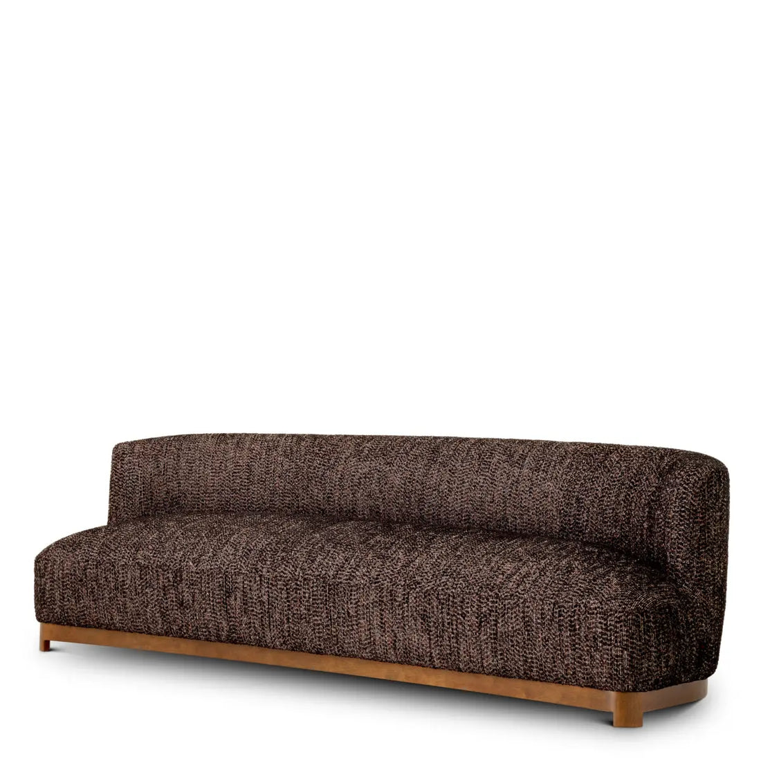Sofa Stelvio walnut finish norman bouclรฉ black