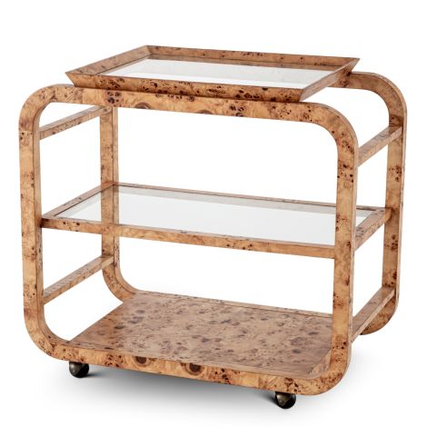 Trolley Mayfair light brown mappa burl veneer