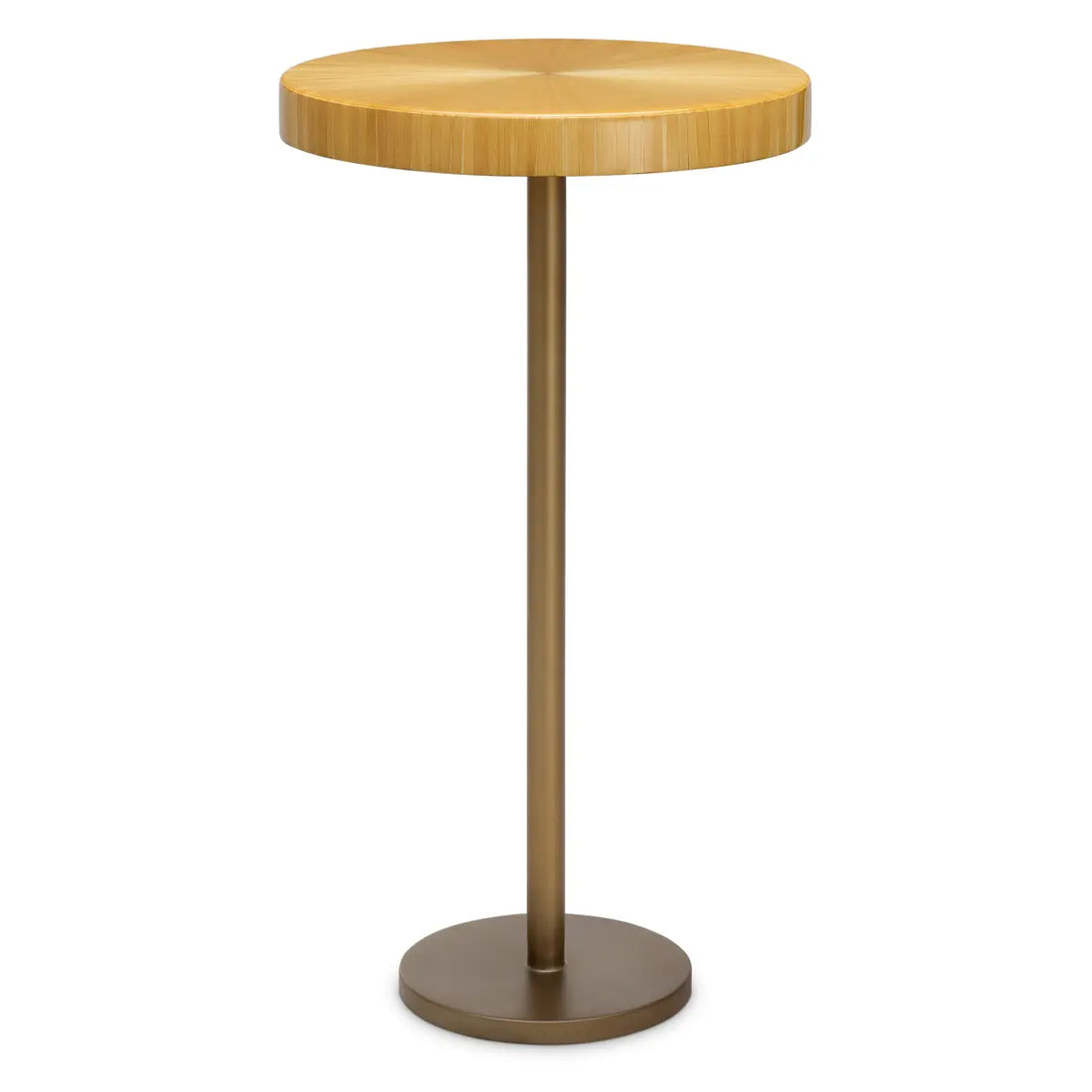 Side Table Albany antique brass finish straw marquetry natural