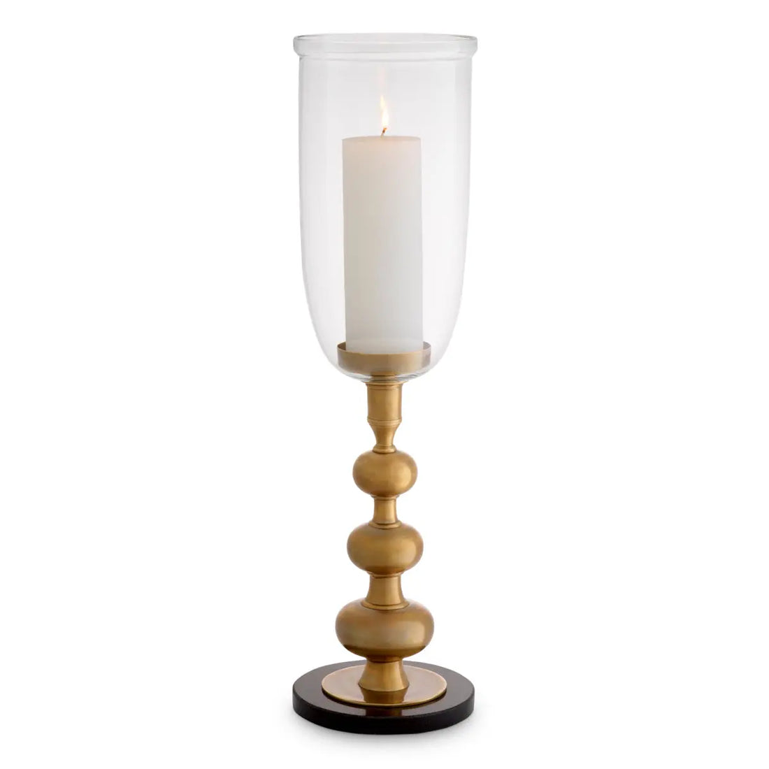 Hurricane Ashbourne vintage brass finish clear glass