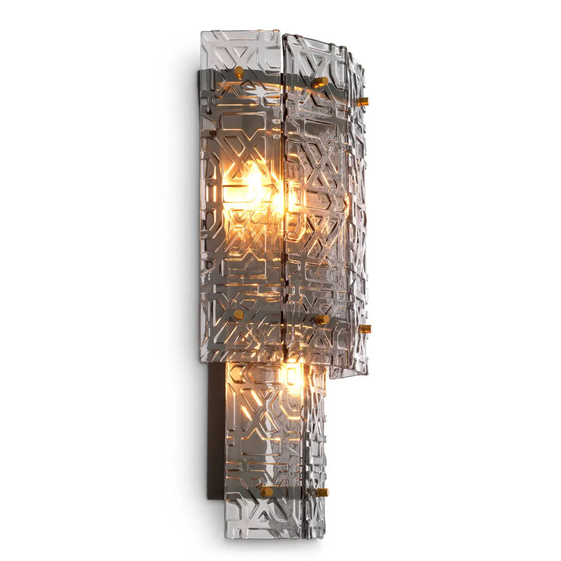 Wall lamp Georgette bronze finish light smoke glass