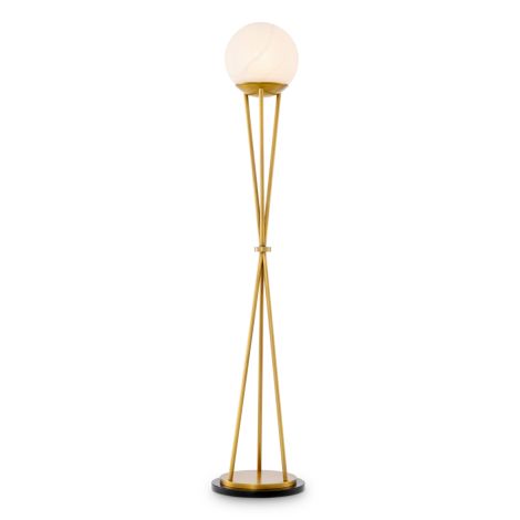 CDJ Floor Lamp Izzy antique brass finish alabaster