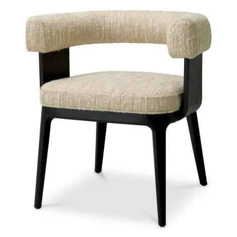 Dining Chair Dubois black oak veneer bouclé sonata cream