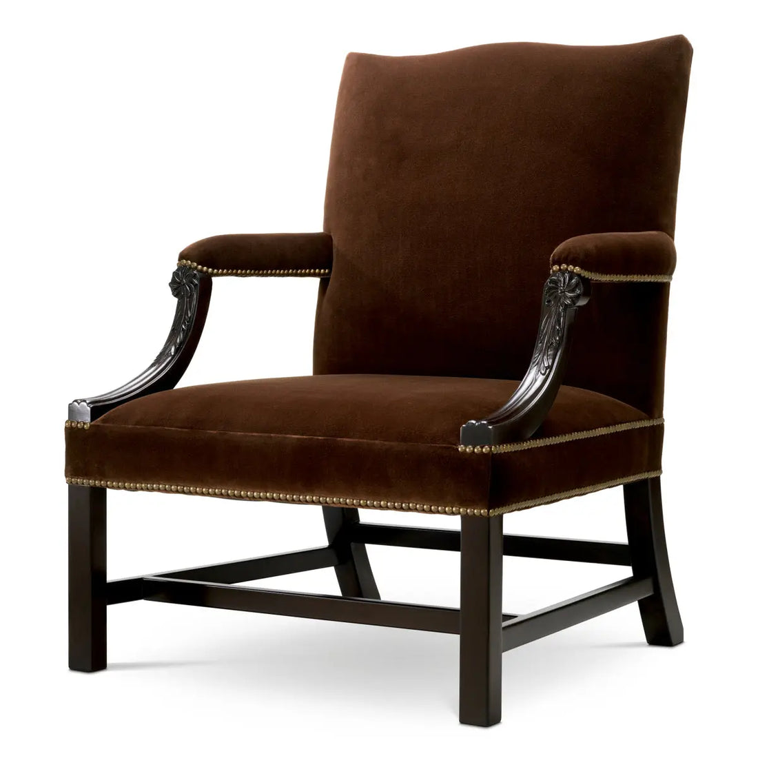 Chair Elisha eucalyptus finish sonoma brown velvet