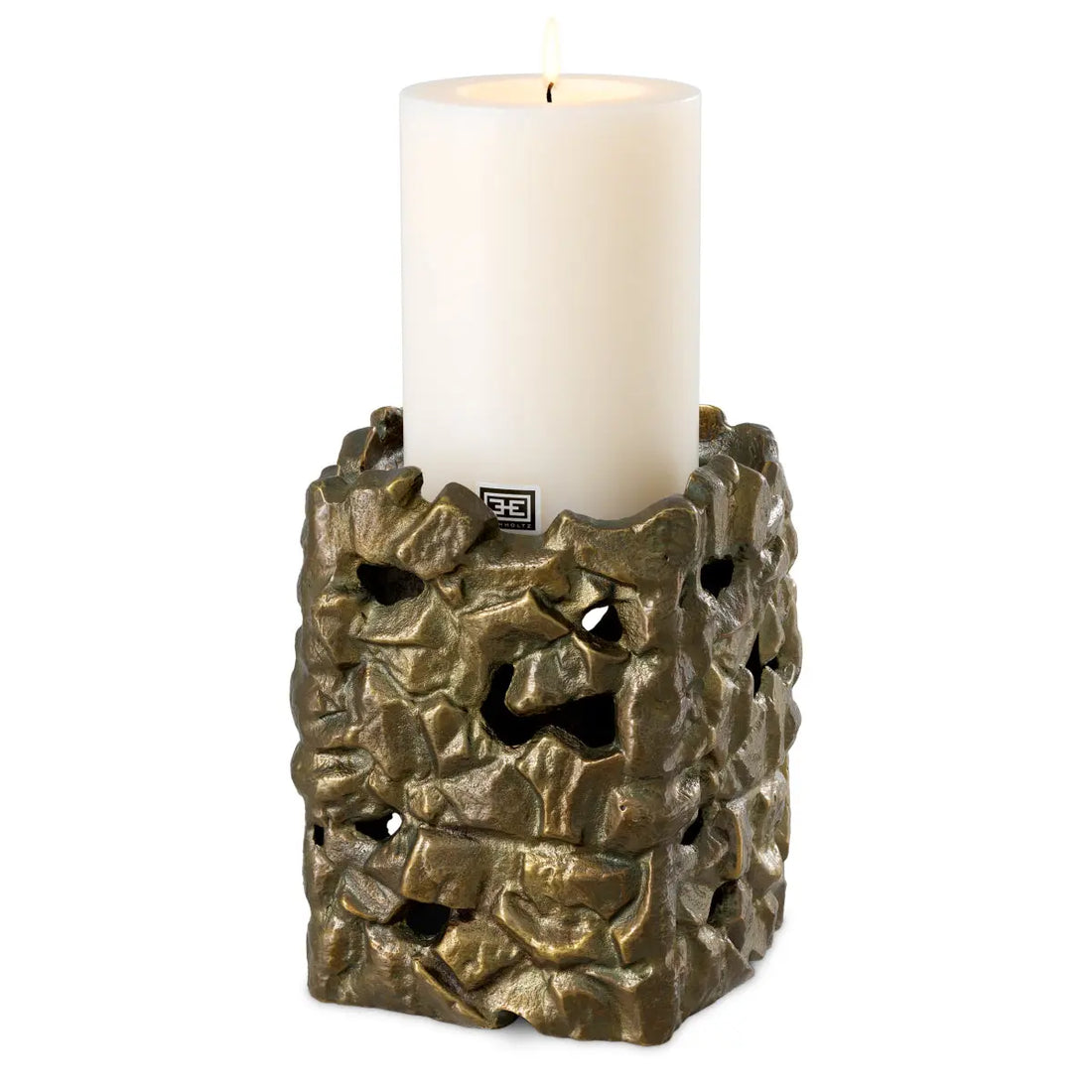 Candle Holder Siracusa L vintage brass finish