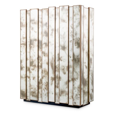 Bar Cabinet Nottingham antique mirror glass brushed brass finish