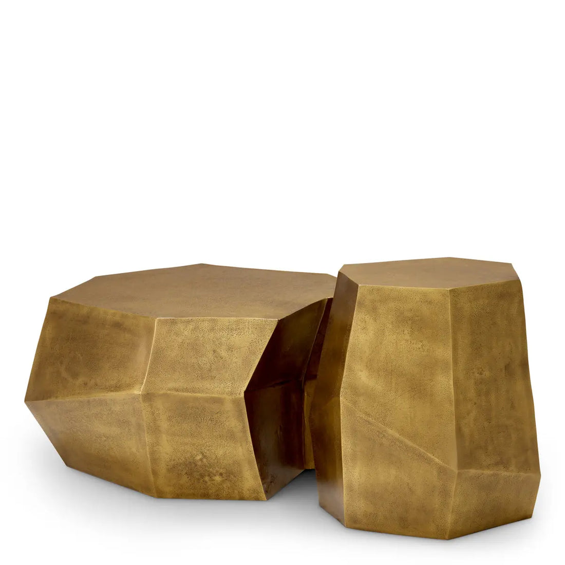 Coffee Table Urbino vintage brass finish set of 2