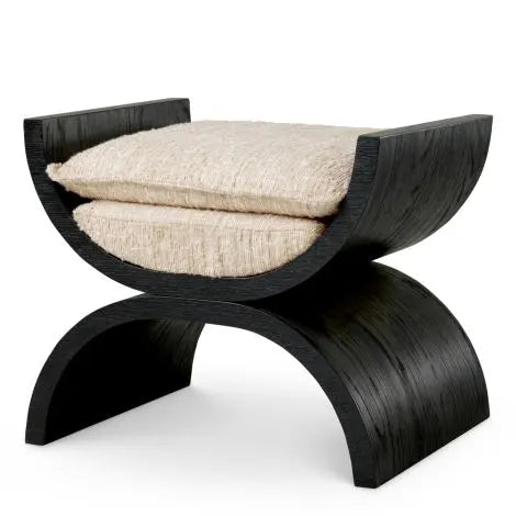 Stool Claybourne black oak veneer bouclΓ© sonata cream