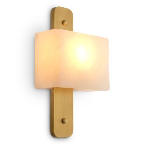 CDJ Wall Lamp Melbourne antique brass finish alabaster