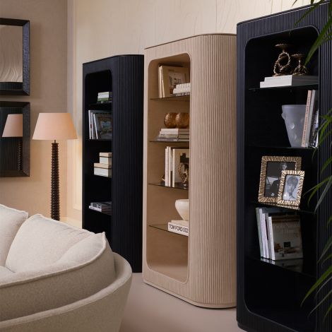 Cabinet Bogota charcoal grey oak veneer