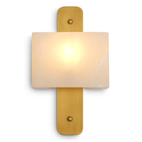 CDJ Wall Lamp Melbourne antique brass finish alabaster