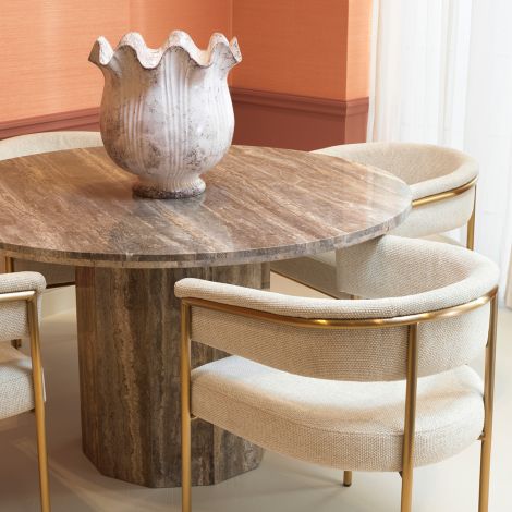 Dining Chair Gainsley axton off-white brushed brass finish