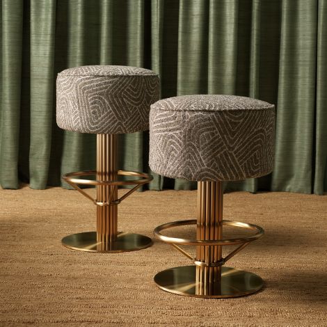 Counter Stool Carleton camari green brushed brass finish