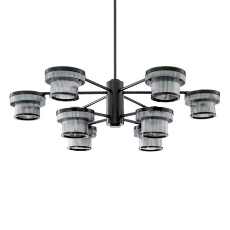 CDJ Chandelier Andromeda bronze highlight finish smoke glass