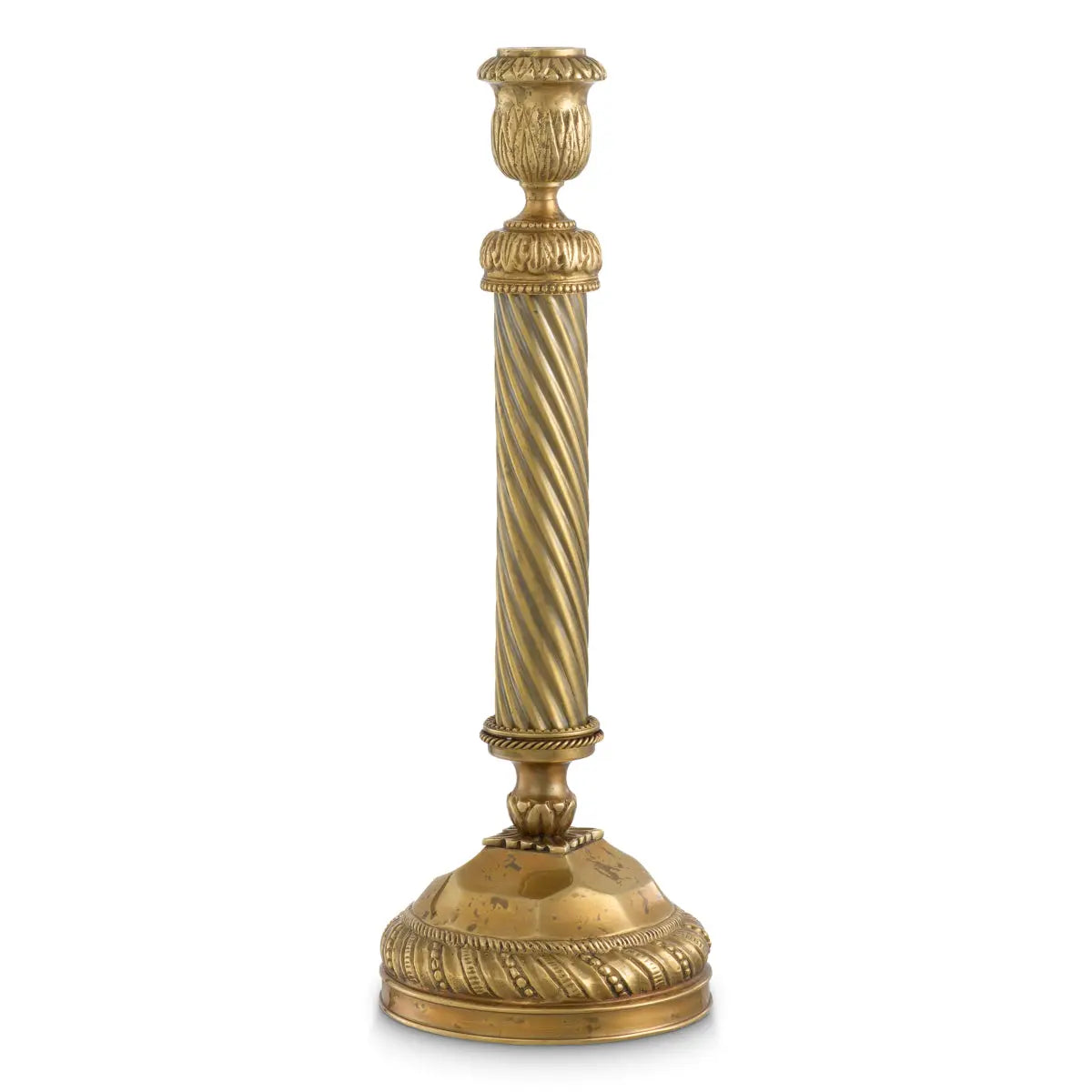 Candle Holder Carnier L antique brass finish