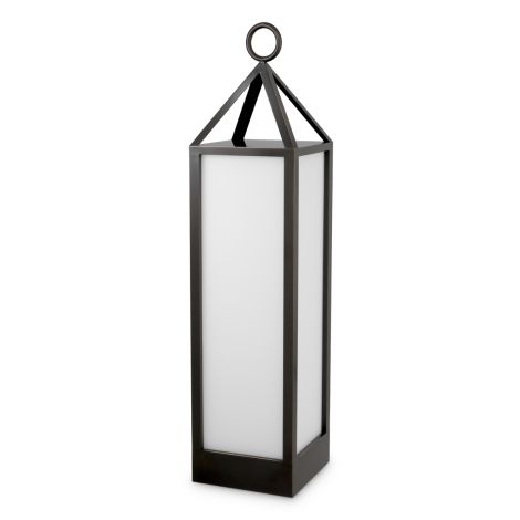 Outdoor Lamp Riserva XL bronze highlight finish white glass