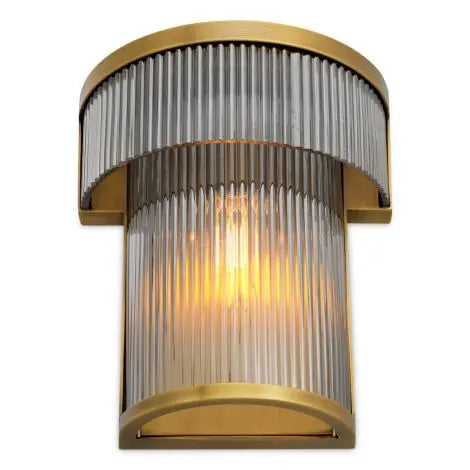 CDJ Wall Lamp Andromeda antique brass finish smoke glass