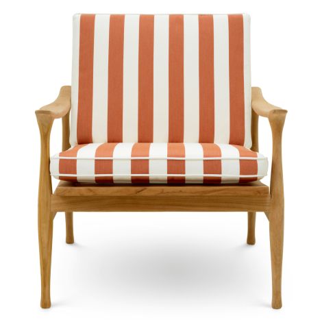 Outdoor Chair Manzo natural teak florent orange incl cushions