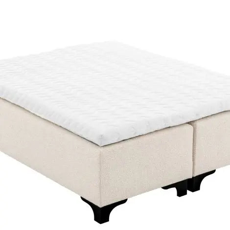 Bed Set Mavone bouclé cream 160 x 200 cm