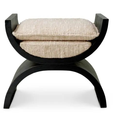Stool Claybourne black oak veneer bouclΓ© sonata cream