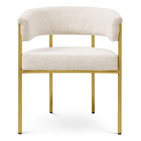 Dining Chair Gainsley axton off-white brushed brass finish