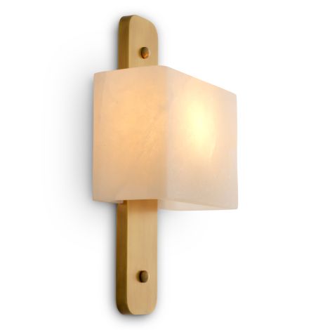 CDJ Wall Lamp Melbourne antique brass finish alabaster