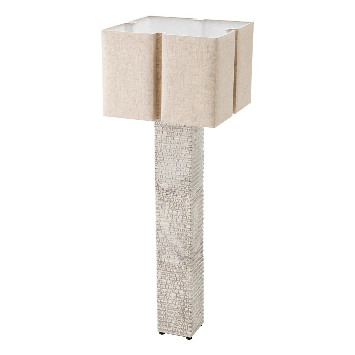 Floor Lamp Division raku ceramic crackled white incl shade