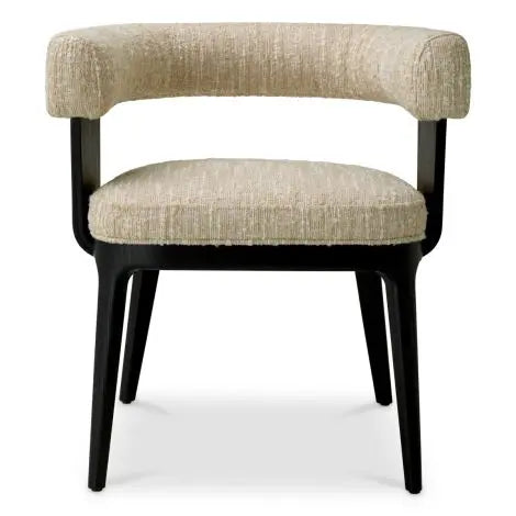 Dining Chair Dubois black oak veneer bouclé sonata cream