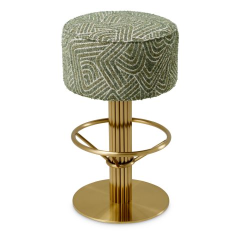 Bar Stool Carleton camari green brushed brass finish