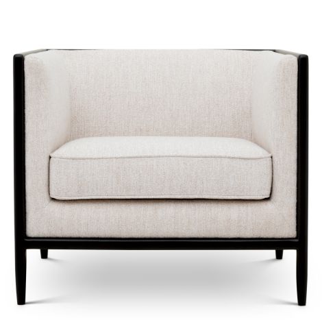 Chair Lauriston black finish ardent cream dravon cream