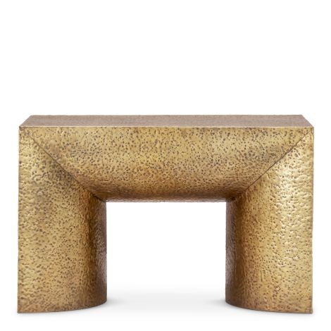 Side Table Drayton hammered vintage brass finish