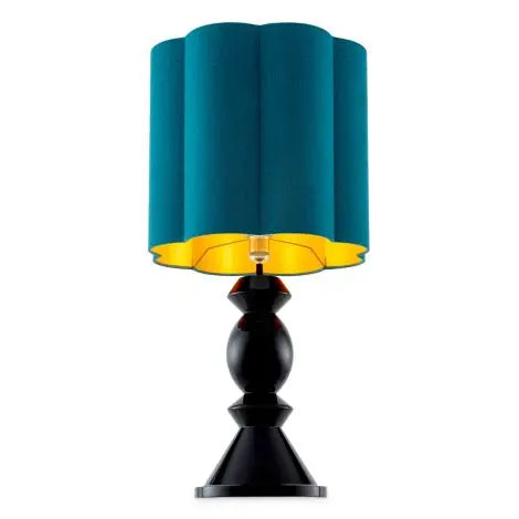 CDJ Table Lamp Dionne piano black finish incl turquoise shade