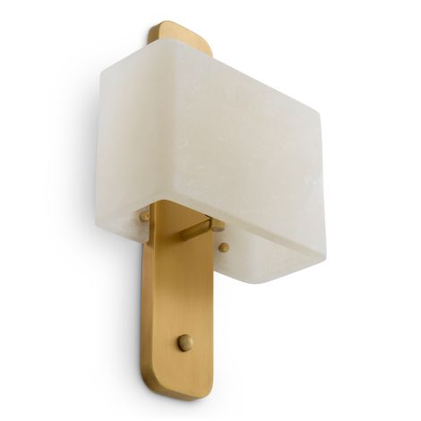 CDJ Wall Lamp Melbourne antique brass finish alabaster