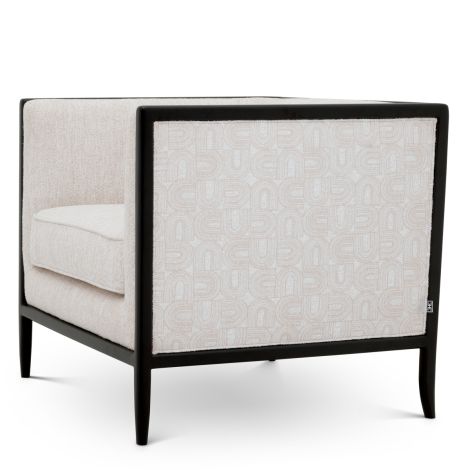 Chair Lauriston black finish ardent cream dravon cream