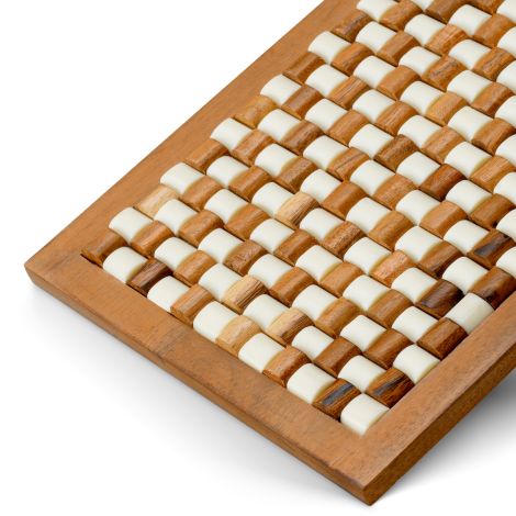 Box Cavendish S white brown beads